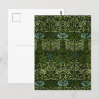 William Morris Gran Hojas Verdes y Flor Azul