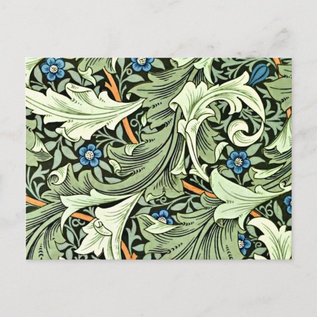 Postal William Morris - Granville, grande azul y verde (Anverso)