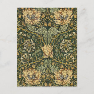 Postal William Morris Honeysuckle Amarillo Verde