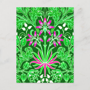 Postal William Morris Hyacinth Print Lime & Emerald Green