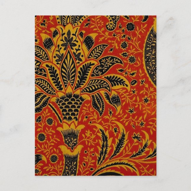 Postal William Morris India Red Floral (Anverso)