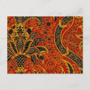 Postal William Morris India Red Floral