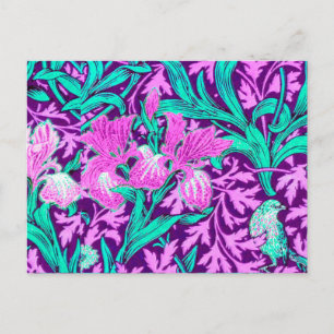 Postal William Morris Irises, Amethyst Purple