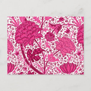 Postal William Morris Jacobean Floral, Fuchsia Pink