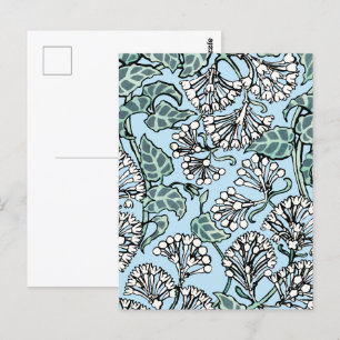 Postal William Morris Jasmine y deja el patrón