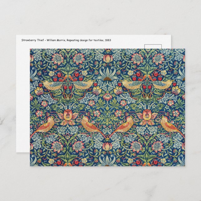Postal William Morris - Ladrón de fresas (Anverso / Reverso)