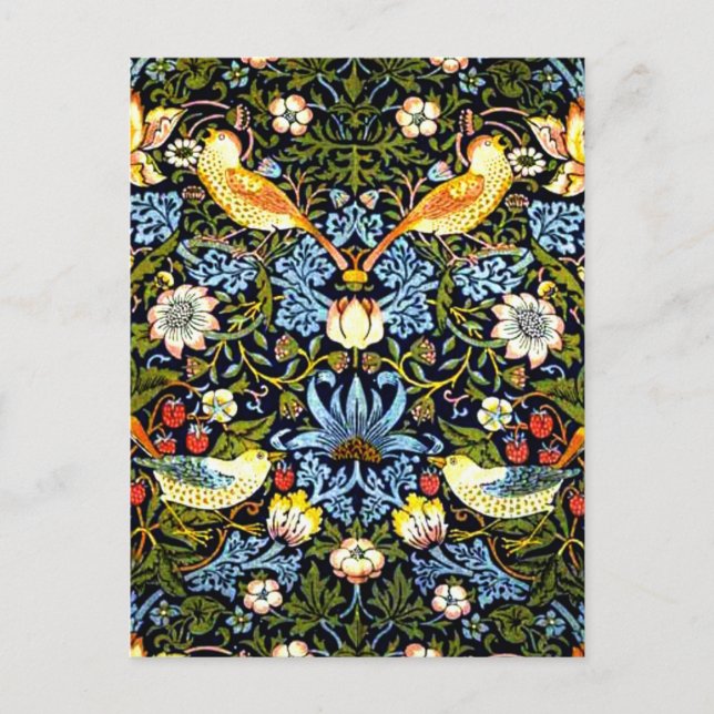 Postal William Morris, ladrón de fresas, (Anverso)