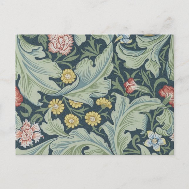 Postal William Morris Leicester deja la clavel de las flo (Anverso)
