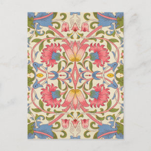 Postal William Morris Lodden Patrón Floral Pastel