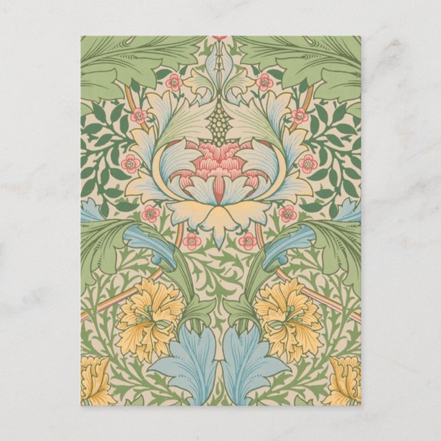 Postal William Morris Myrtle Flor Floral Botánica (Anverso)