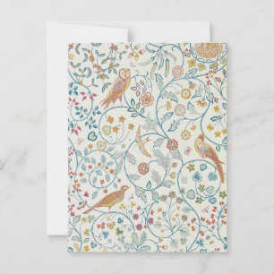 Postal William Morris - Papel pintado de búho y bayas