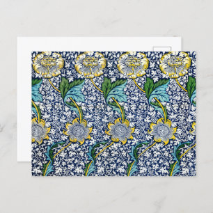 Postal William Morris - Patrón de flores y hojas antiguas