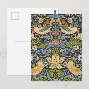 Postal William Morris - Patrón floral de fresa