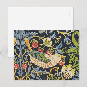 Postal William Morris - Patrón floral de fresa