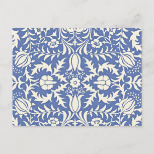 Postal William Morris, patrón floral vintage,