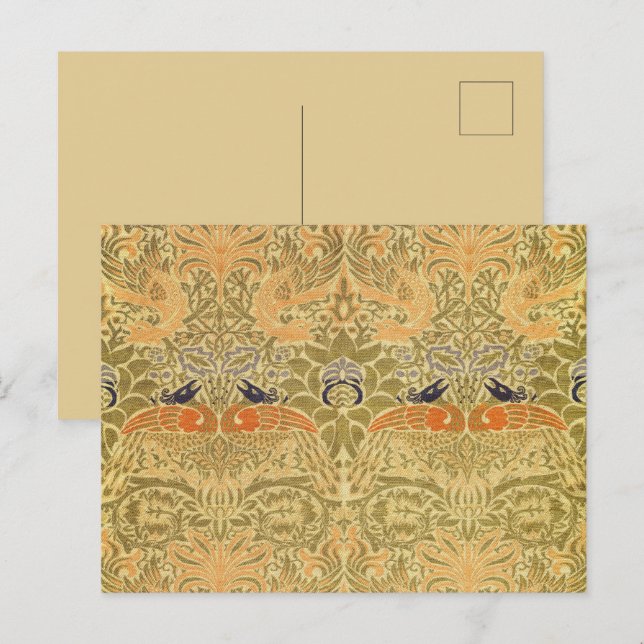Postal William Morris Peacock & Dragon Arts & Crafts (Anverso / Reverso)