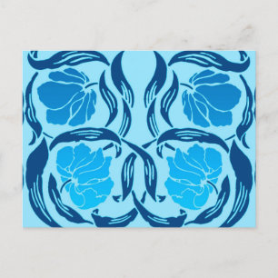 Postal William Morris Pimpernel, Denim & Light Blue