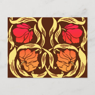 Postal William Morris Pimpernel, Rust Naranja y Brown
