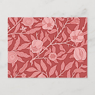 Postal William Morris - Pomegranate (red) design