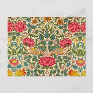 Postal William Morris Rosa Floral Chintz Pink