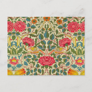 Postal William Morris Rosa Floral Chintz Pink