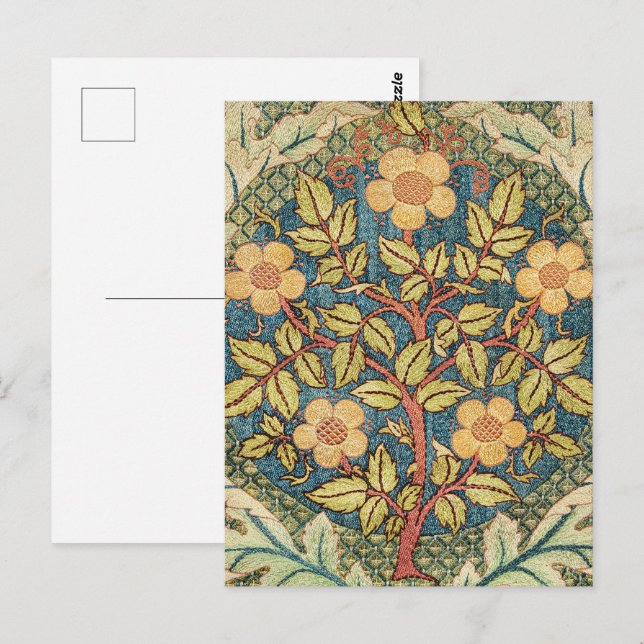 Postal William Morris Rosa Wreath Cushion Cover Classic (Anverso / Reverso)