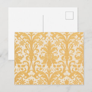 Postal William Morris Sauce Willow & Gold Damask Lujo