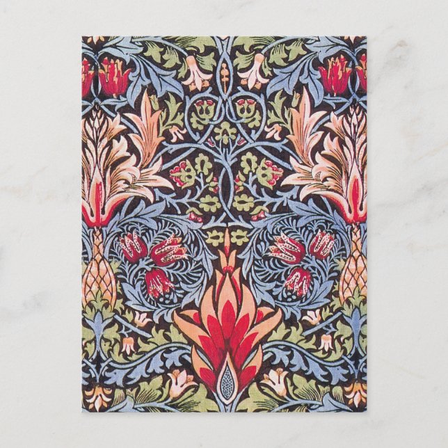Postal William Morris Snakeshead Art Nouveau floral (Anverso)