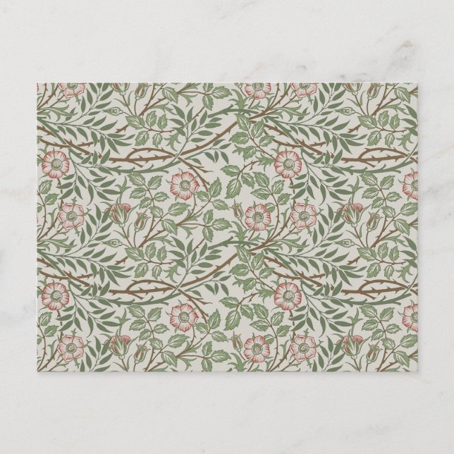 Postal William Morris Sweetbriar Floral Art Nouveau (Anverso)