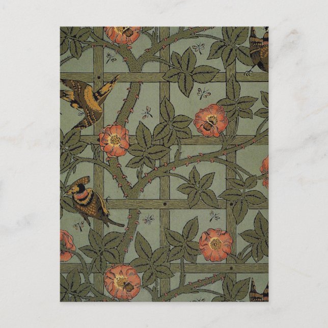 Postal William Morris Trellis Wallpaper Art (Anverso)