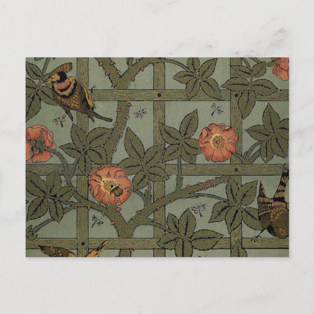 Postal William Morris Trellis Wallpaper Art (Anverso)