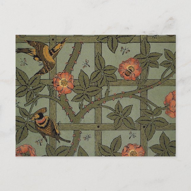 Postal William Morris Trellis Wallpaper Art (Anverso)