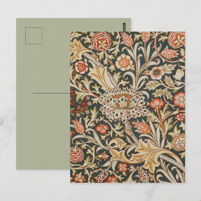 Postal William Morris Trent Garden Flower Classic Botanic (Anverso / Reverso)