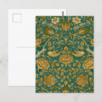William Morris Tudor Patrón Rosa Dorado Azul