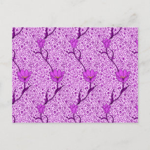 Postal William Morris Tulip Damask, Violet and Orchid Pos
