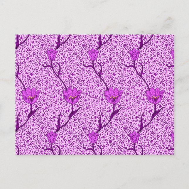 Postal William Morris Tulip Damask, Violet and Orchid Pos (Anverso)