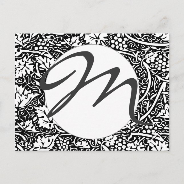 Postal William Morris Vino blanco negro de uva (Anverso)