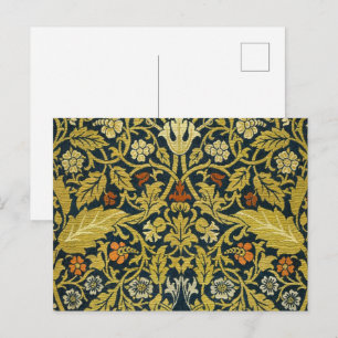 Postal William Morris Violeta Columbina Azul Marino Flora