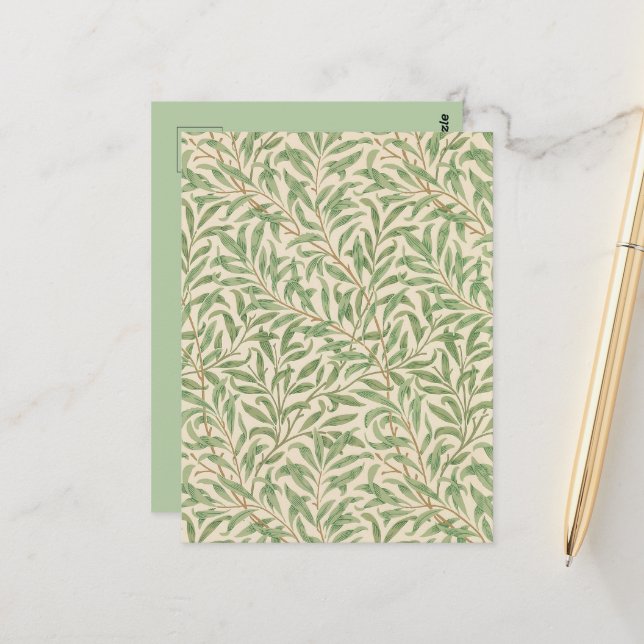 Postal William Morris Willow Bough Garden Flower Classic (Anverso/Reverso In Situ)