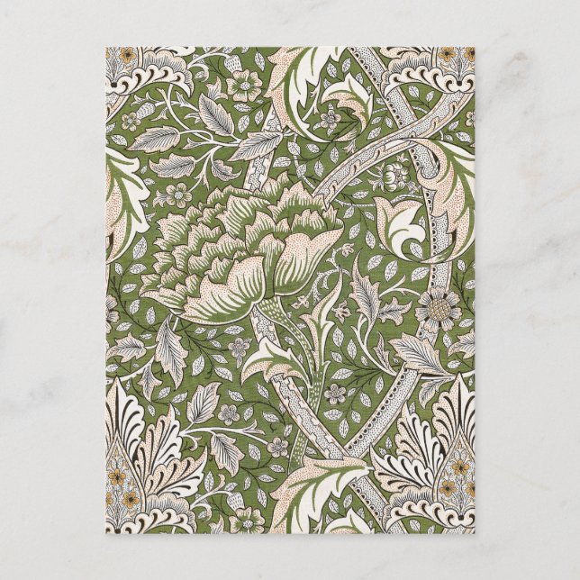 Postal William Morris Windrush floral clásico (Anverso)
