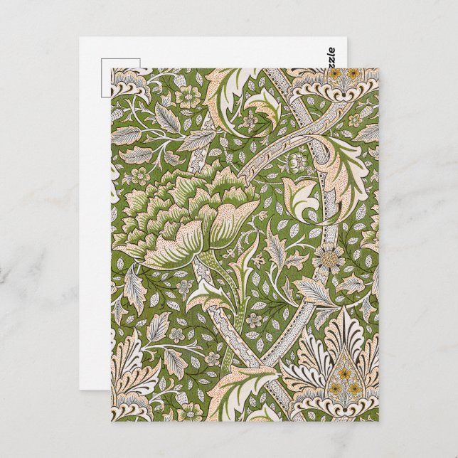 Postal William Morris Windrush Floral Pattern Classic (Anverso / Reverso)