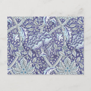 Postal William Morris Windrush patrón floral azul