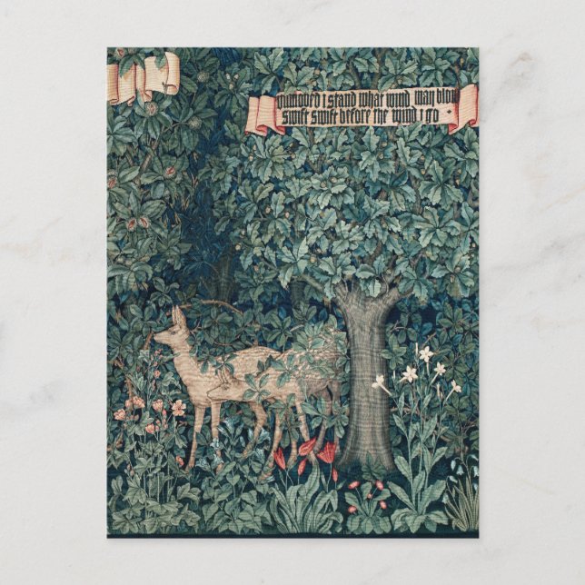 Postal William Morris Woodland Tapestry Deer Stag (Anverso)
