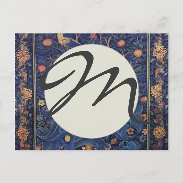 Postal William Morris Woodpecker Tapestry Arts & Crafts (Anverso)