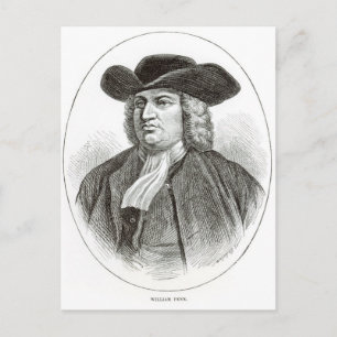 Postal William Penn grabado por Josiah Wood Whymper