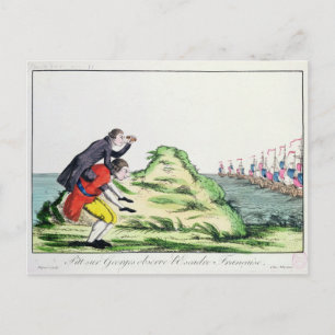 Postal William Pitt observando el escuadrón francés