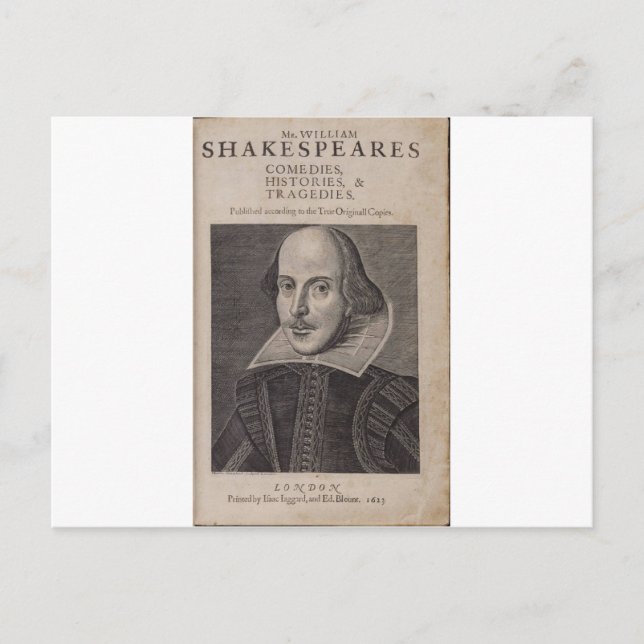 Postal William Shakespeare, 1623 (Anverso)