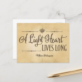Postal William Shakespeare cita Inspiradora larga en vivo