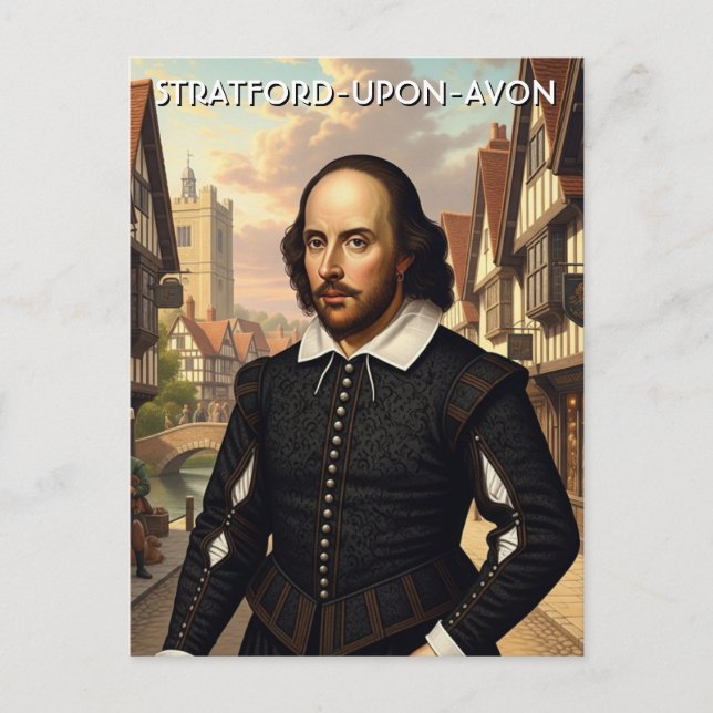 Postal William Shakespeare en Stratford-Upon-Avon England (Anverso)