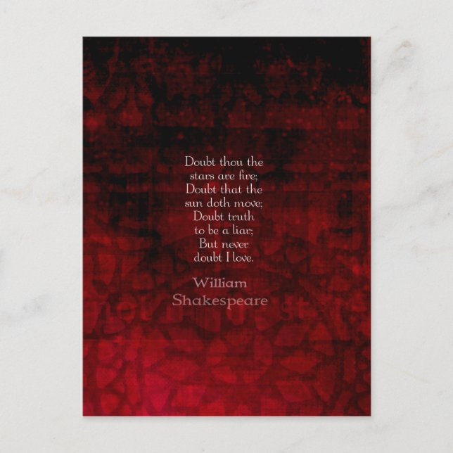 Postal William Shakespeare Famous Love Quote (Anverso)